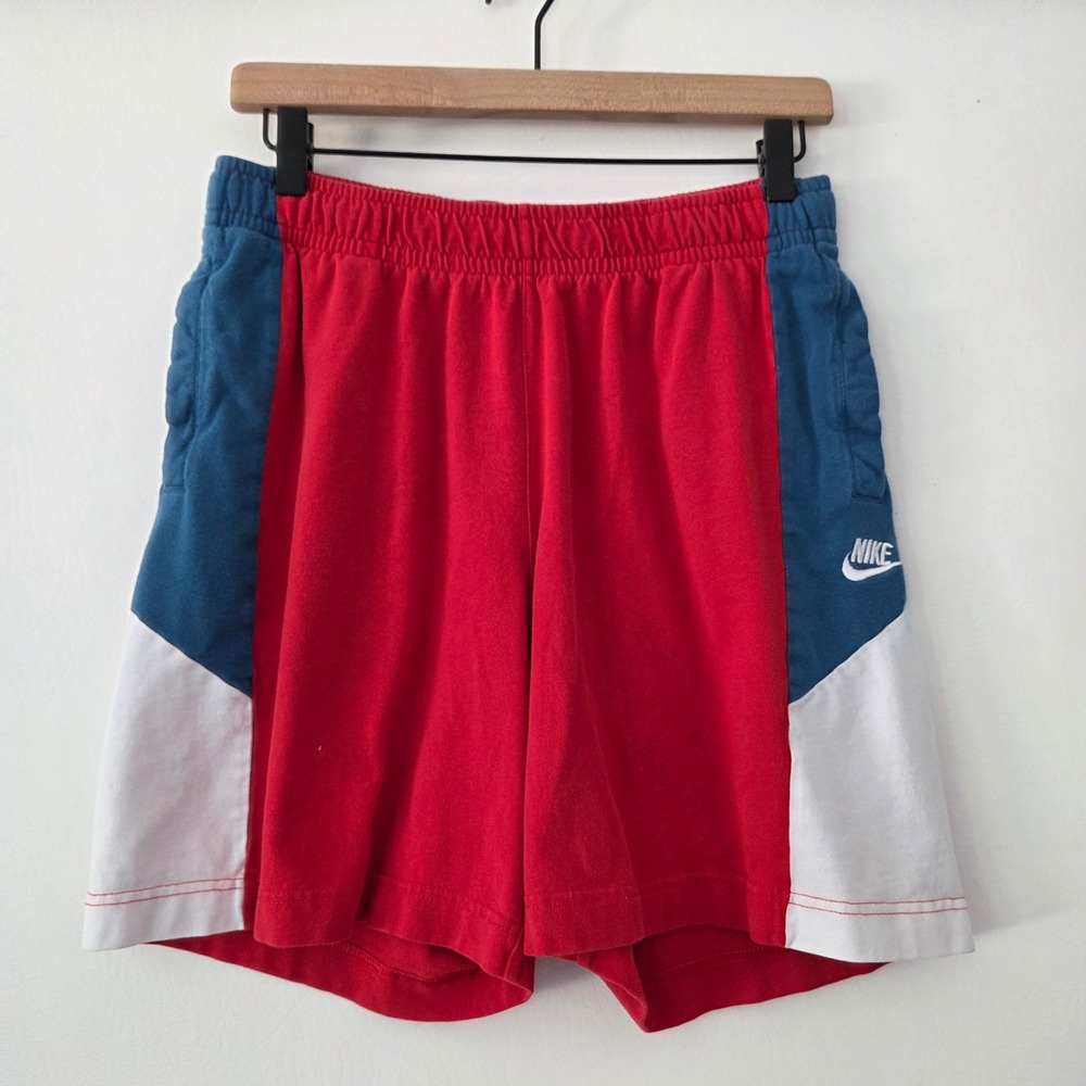 Nike Shorts Red Blue White Colorblock Jersey Athletic Mens Medium